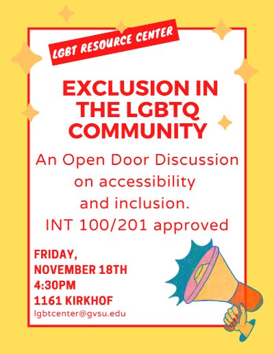 Open Door Discussions: Exclusion in the LGBTQ Community